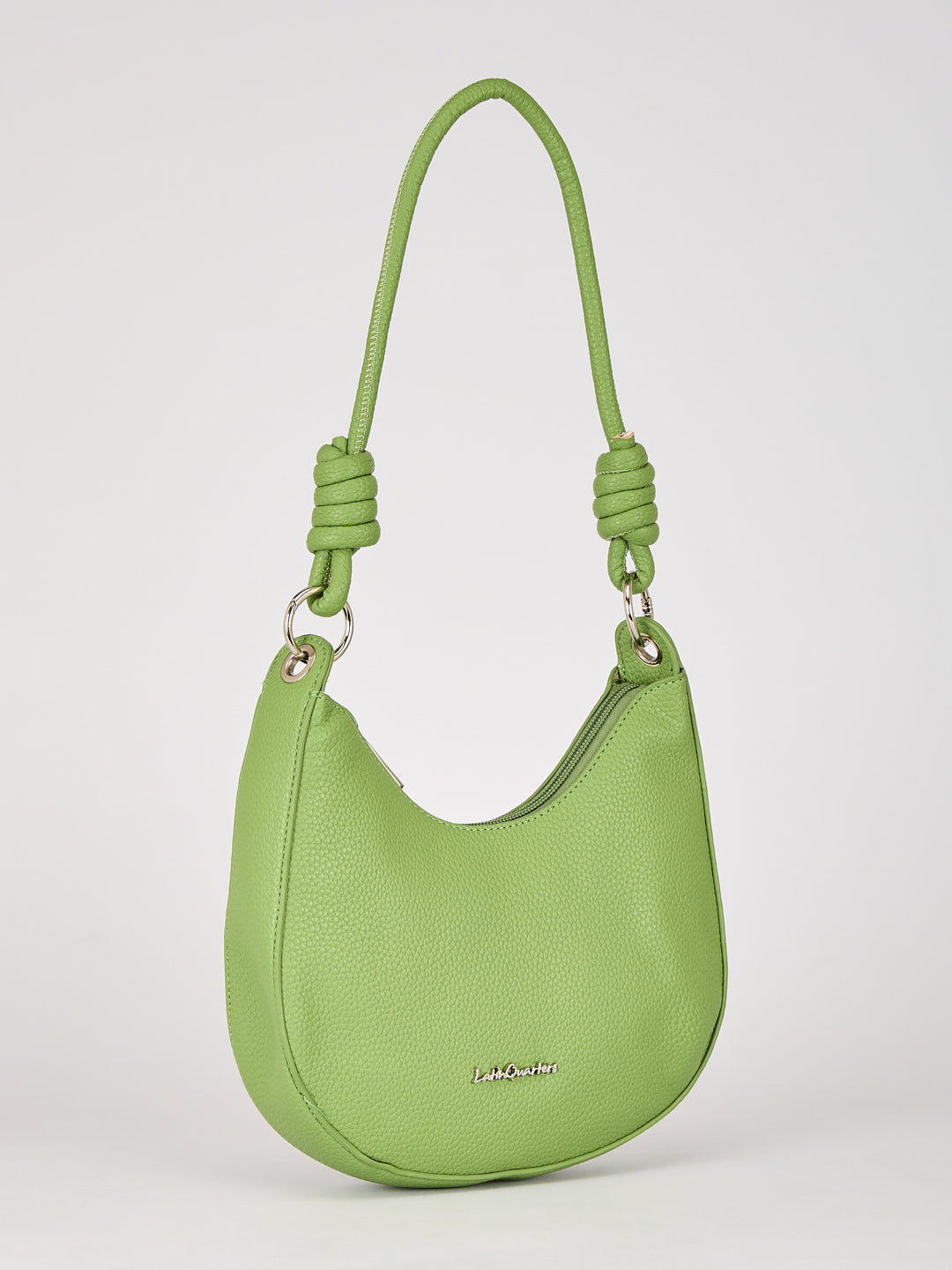 Latin Quarters Women's Green Knotted Strap Crescent Shoulder Bag