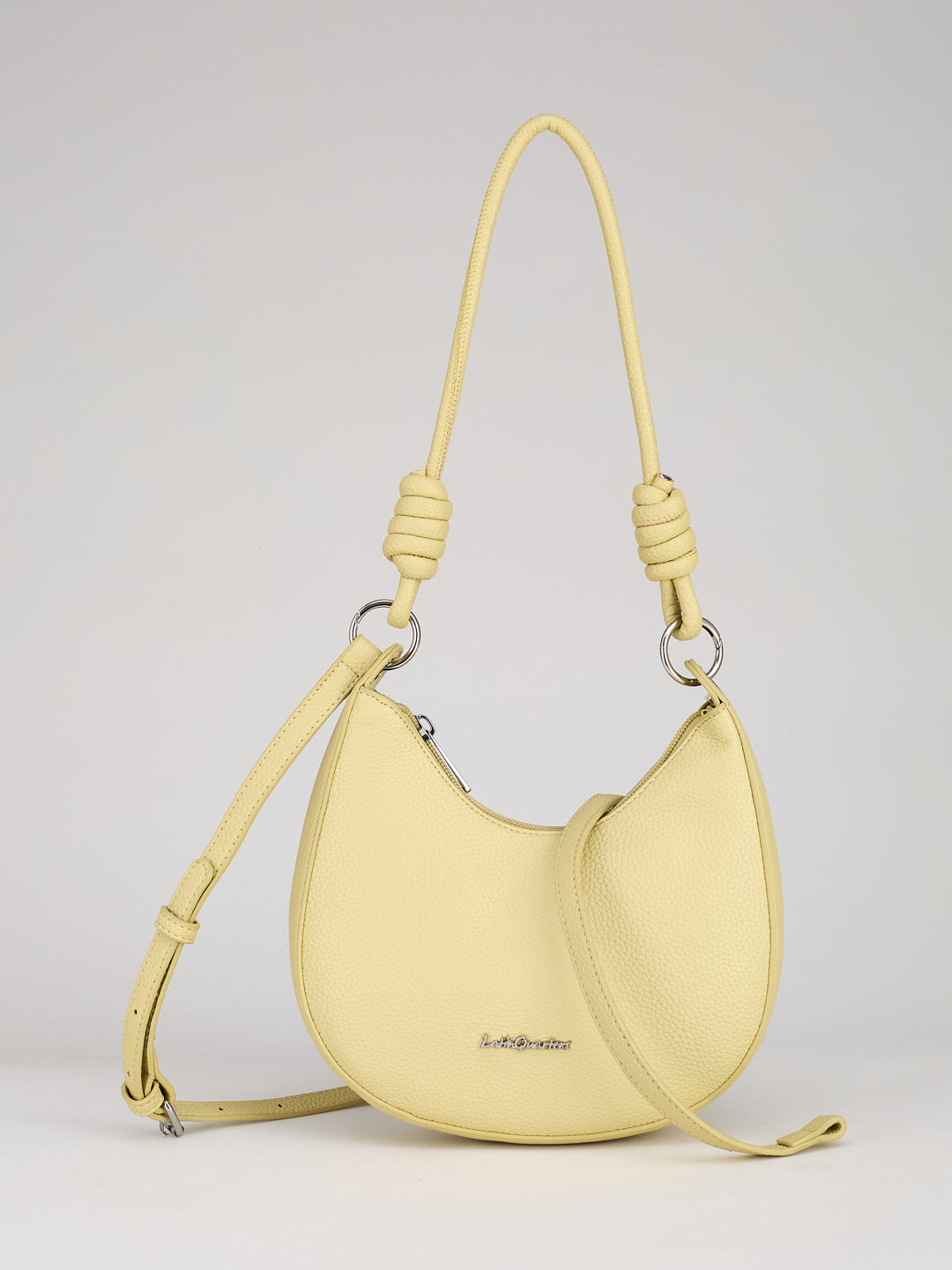 Latin Quarters Women's Yellow Crescent Bag with Knotted Strap Detail
