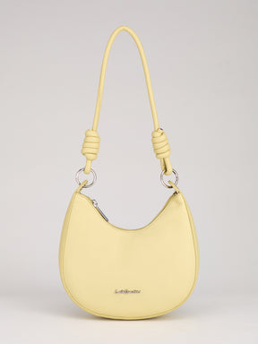 Latin Quarters Women's Yellow Crescent Bag with Knotted Strap Detail
