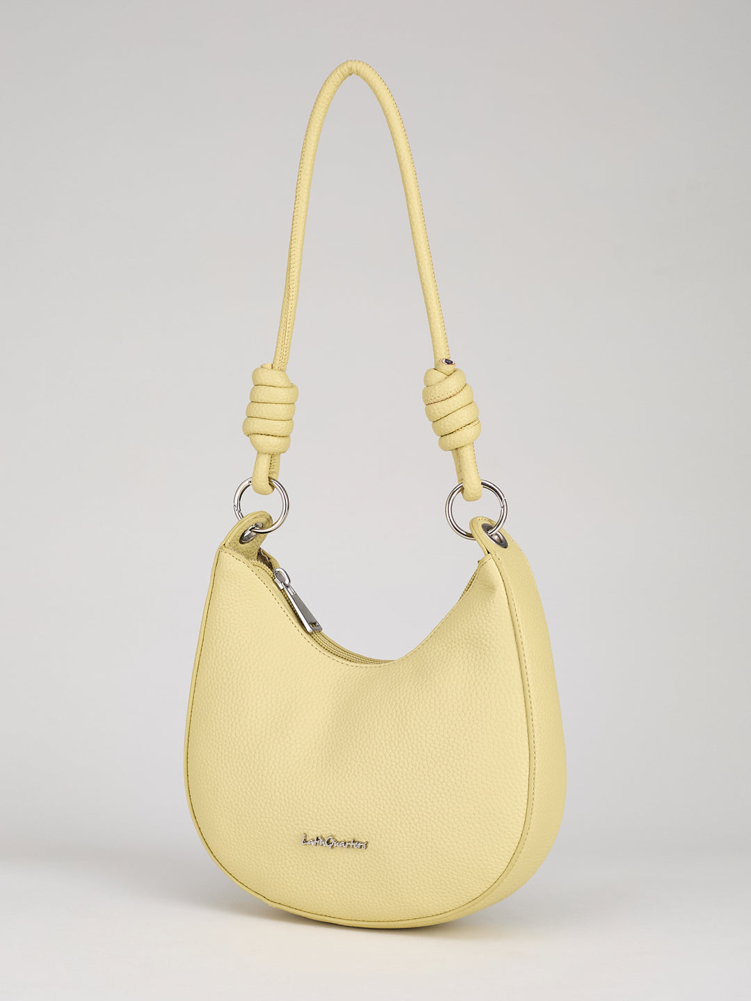Latin Quarters Women's Yellow Crescent Bag with Knotted Strap Detail