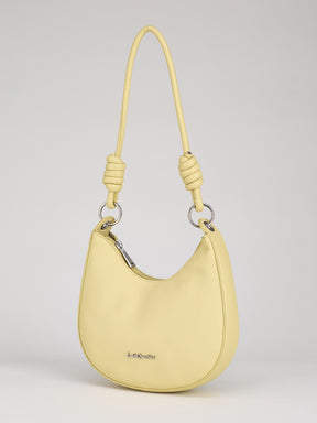 Latin Quarters Women's Yellow Crescent Bag with Knotted Strap Detail