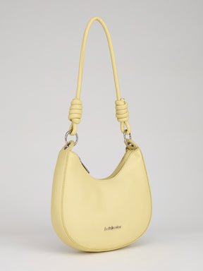 Latin Quarters Women's Yellow Crescent Bag with Knotted Strap Detail