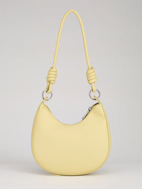Latin Quarters Women's Yellow Crescent Bag with Knotted Strap Detail