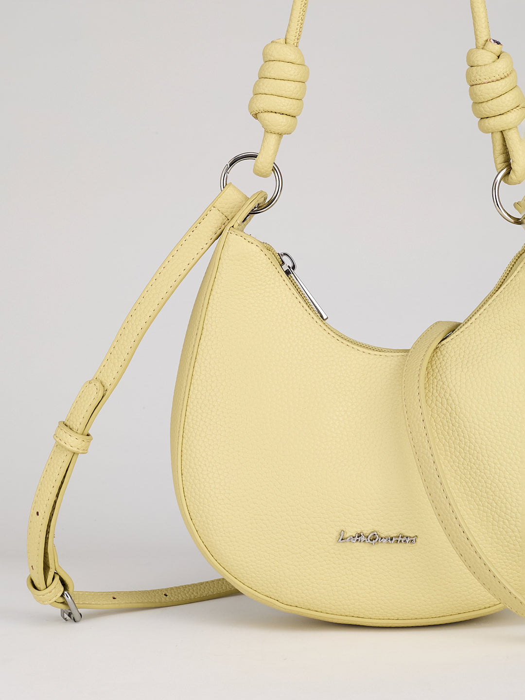 Latin Quarters Women's Yellow Crescent Bag with Knotted Strap Detail