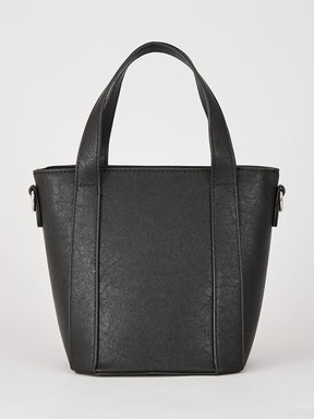 Latin Quarters Women's Black Textured Tote Bag with Detachable Charm