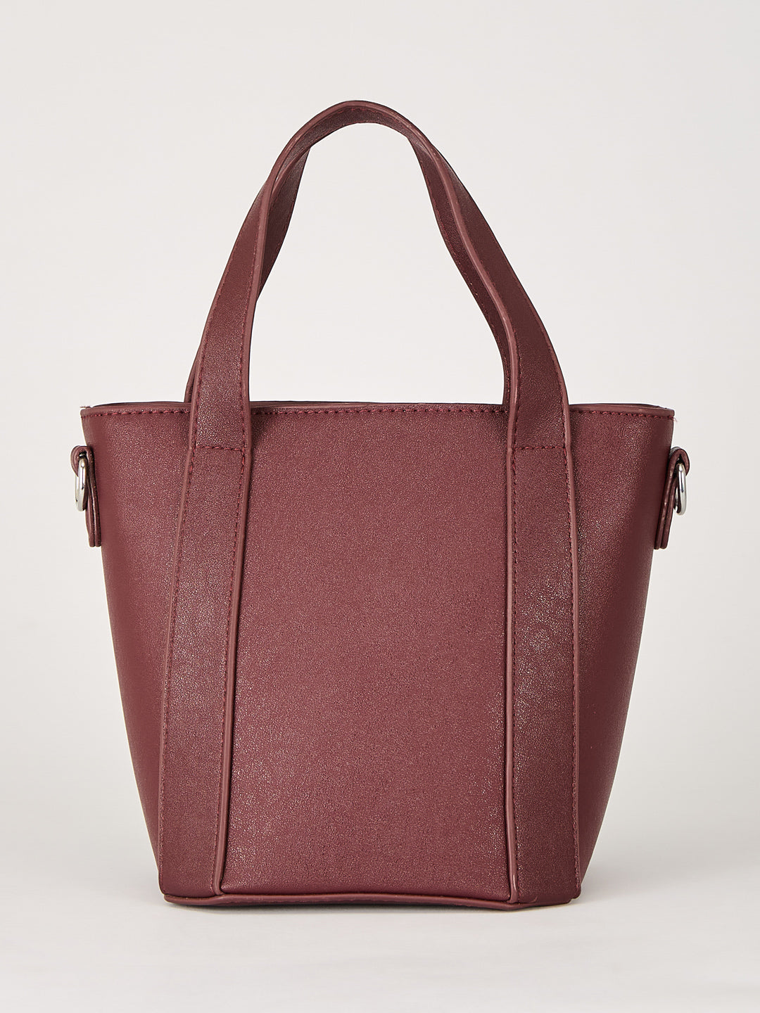 Latin Quarters Women's Maroon Textured Tote Bag with Charm