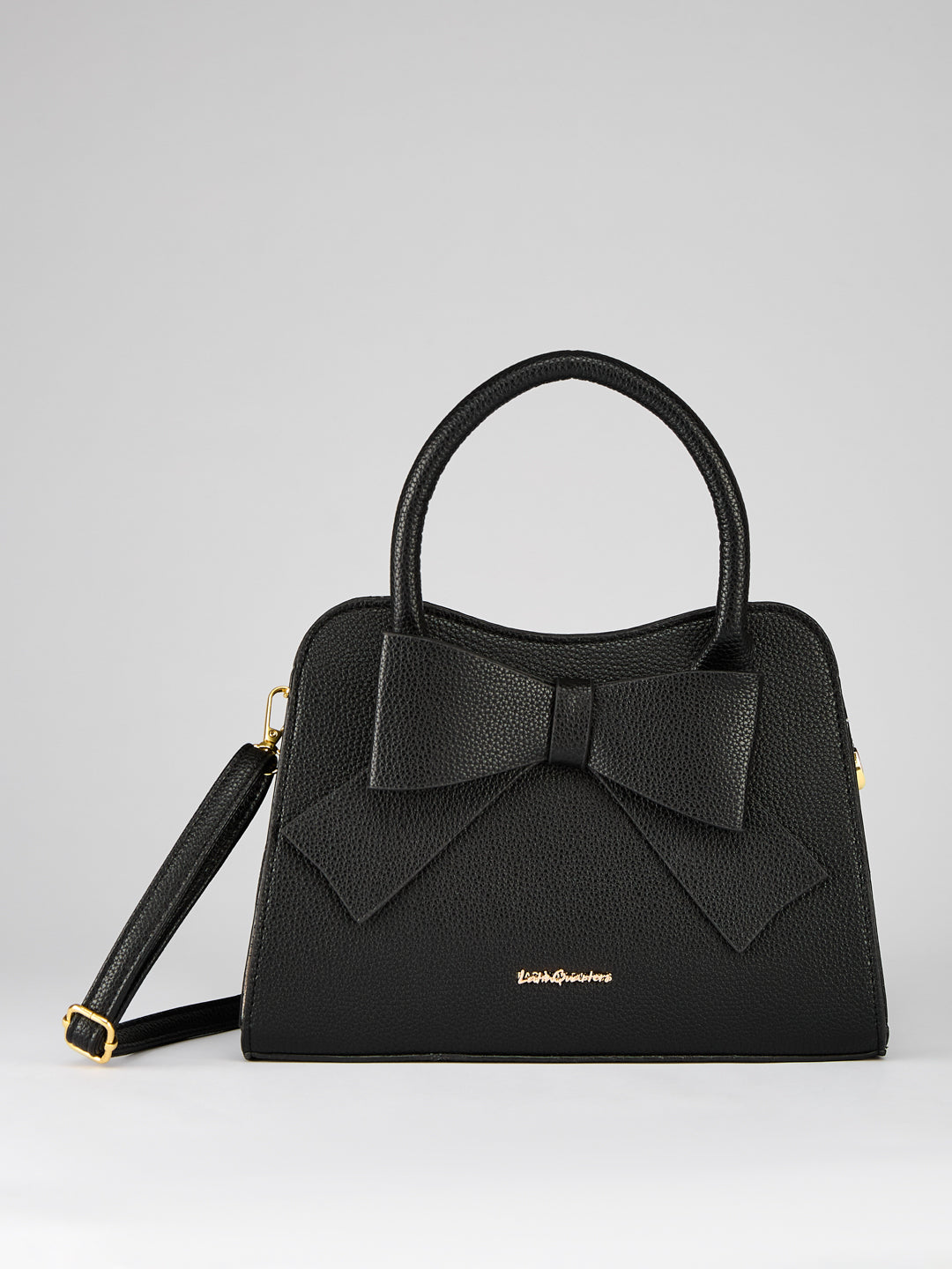 Latin Quarters Women's Black Bow Handbag with Crossbody Strap