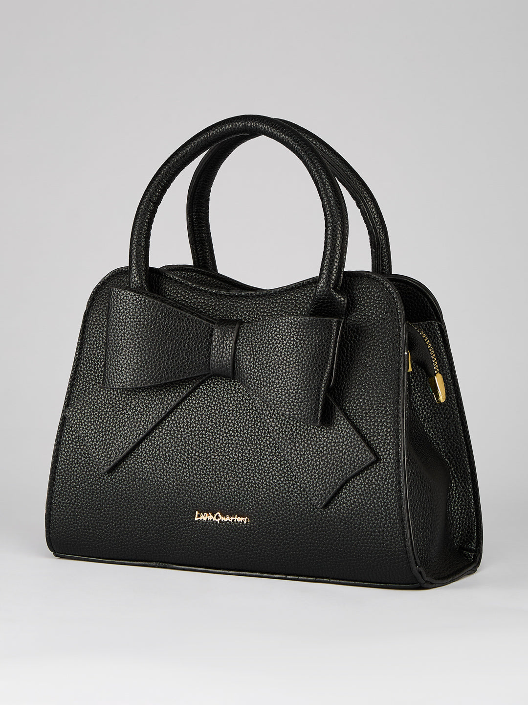 Latin Quarters Women's Black Bow Handbag with Crossbody Strap