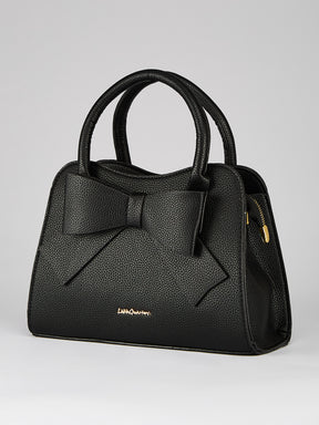 Latin Quarters Women's Black Bow Handbag with Crossbody Strap