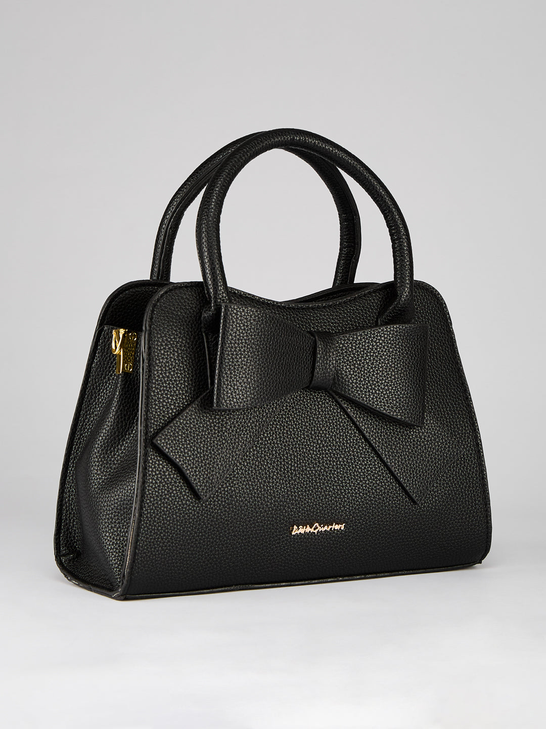 Latin Quarters Women's Black Bow Handbag with Crossbody Strap