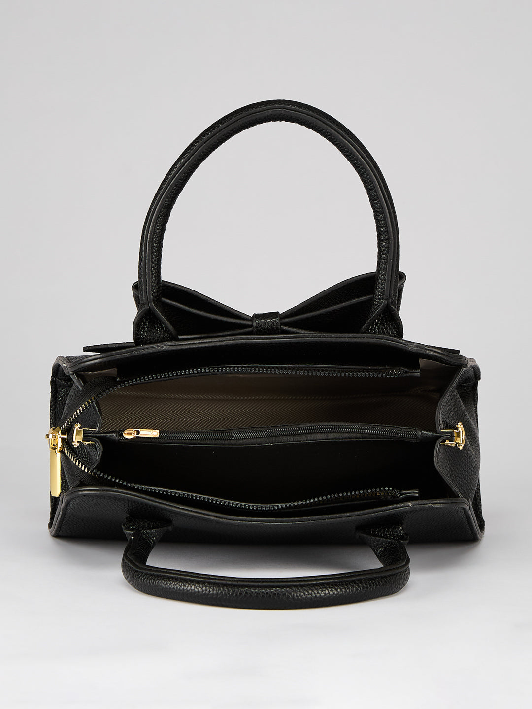 Latin Quarters Women's Black Bow Handbag with Crossbody Strap