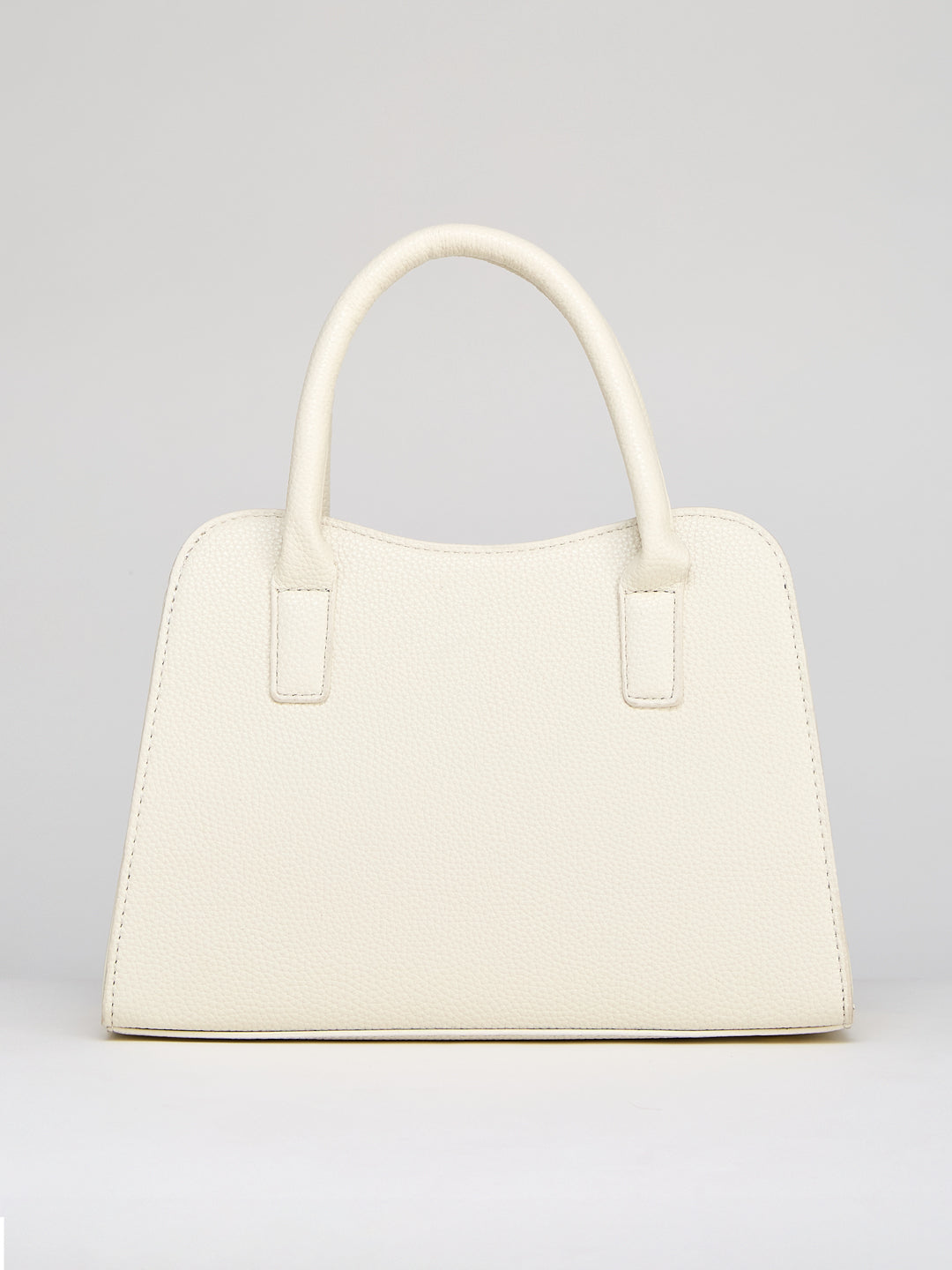 Latin Quarters Women's White Satchel Bag with Front Bow Detail