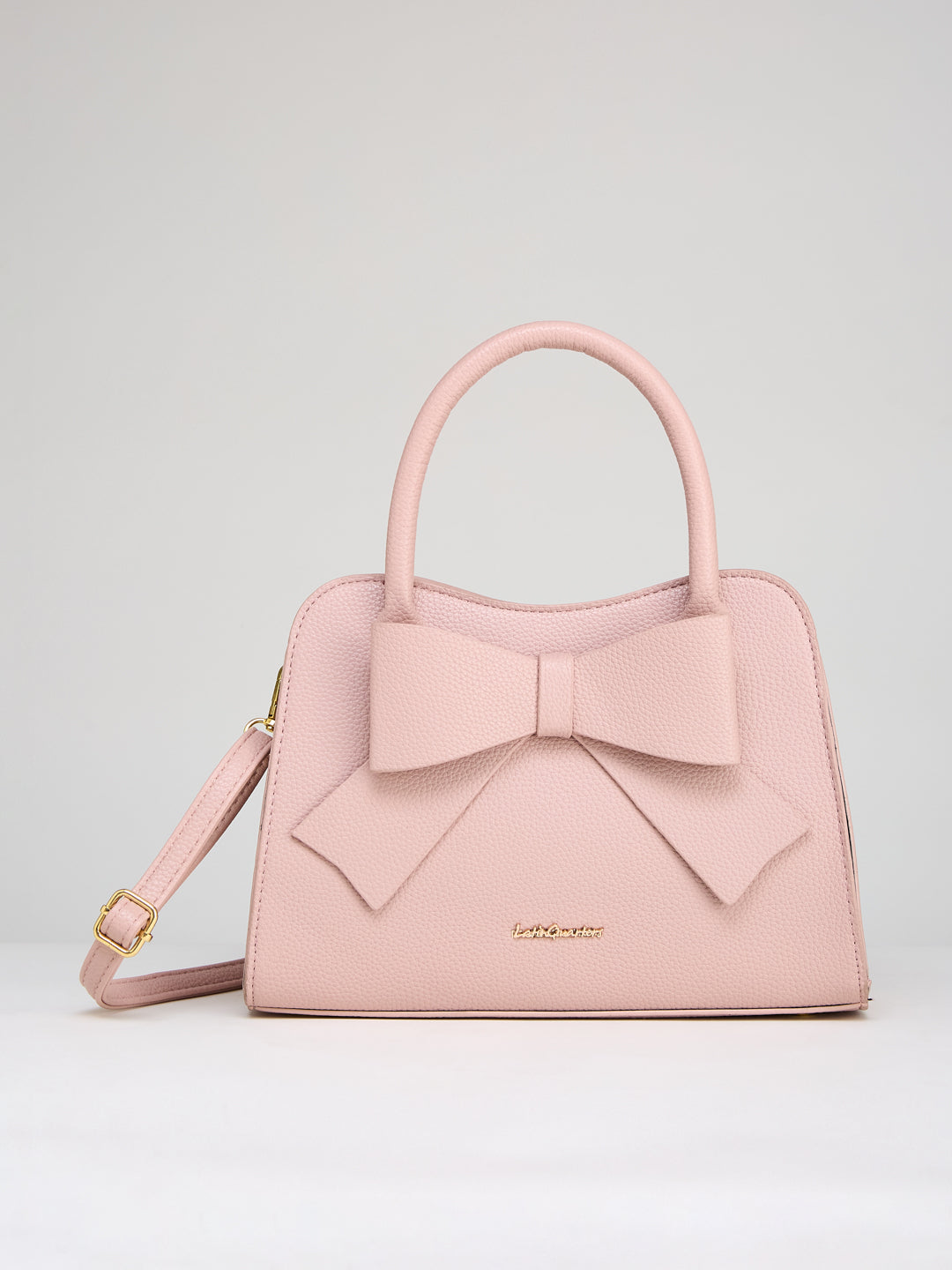 Latin Quarters Women's Pink Satchel Bag with Front Bow Detail