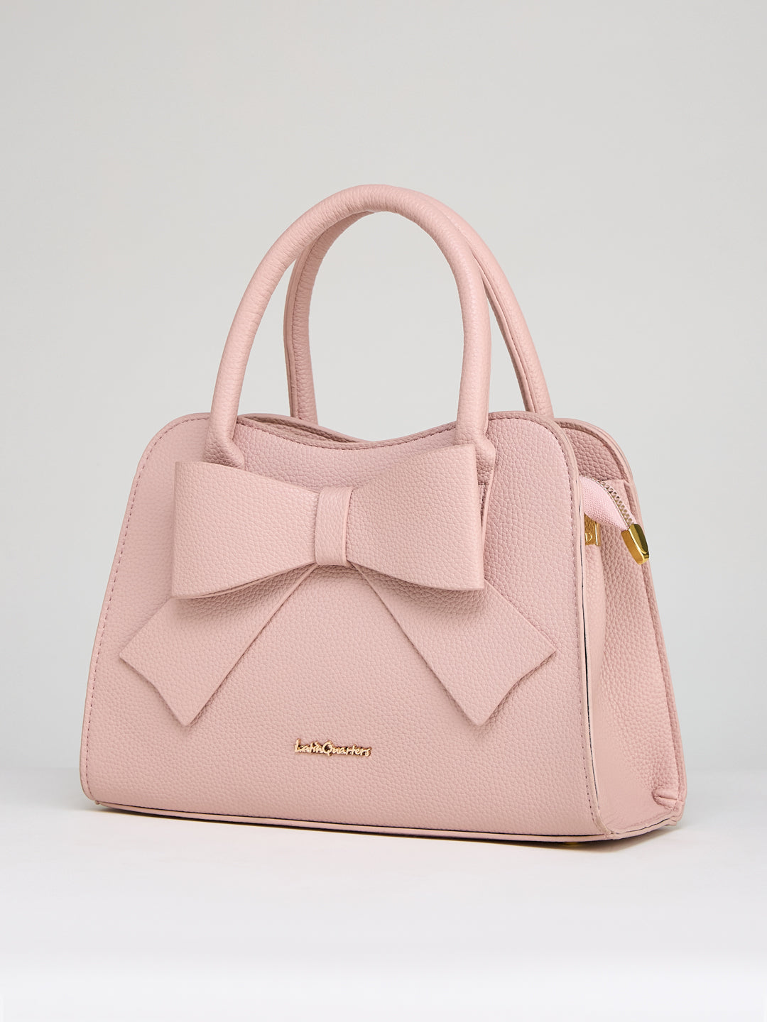 Latin Quarters Women's Pink Satchel Bag with Front Bow Detail