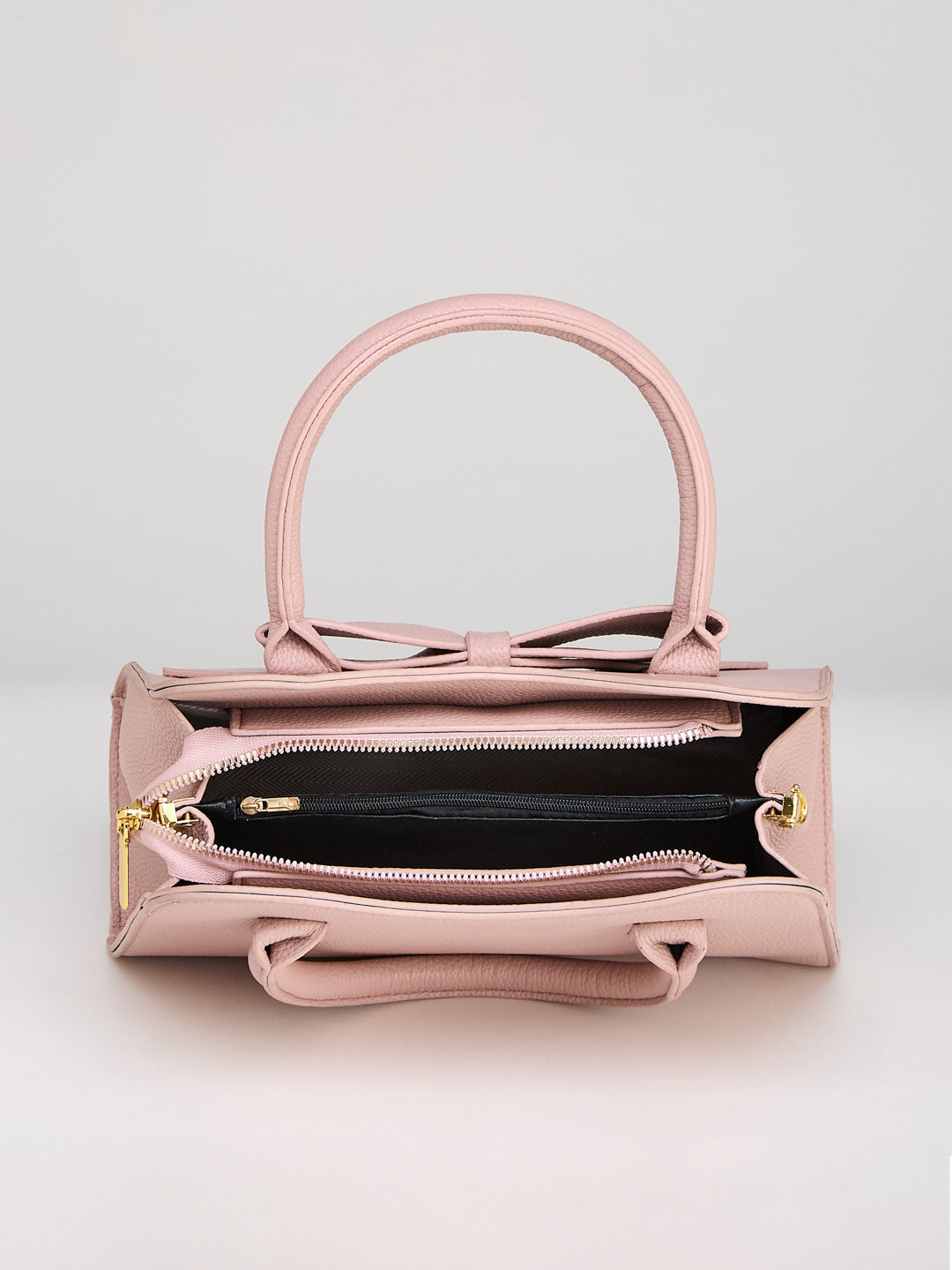 Latin Quarters Women's Pink Satchel Bag with Front Bow Detail