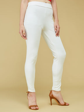 Ivory Solid With Tape Legging