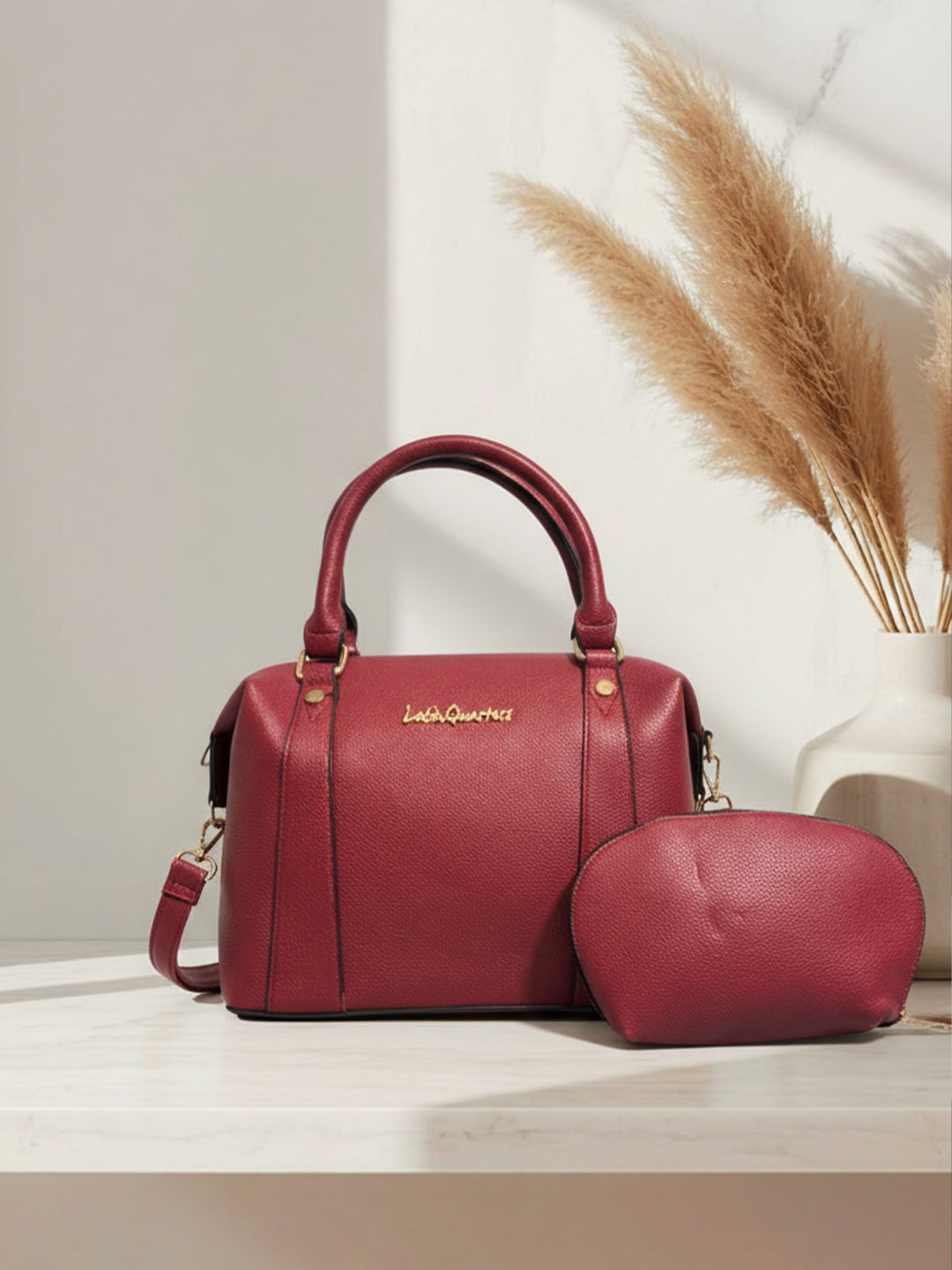 Latin Quarters Women Red Solid Casual Two handled Hobo Bag