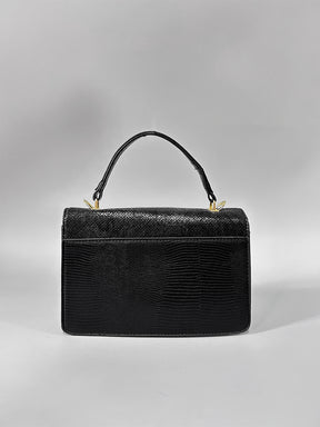 Latin Quarters Women Black Textured Casual Satchel Bag