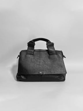 Latin Quarters Women Black Solid Casual Two handled Satchel Bag