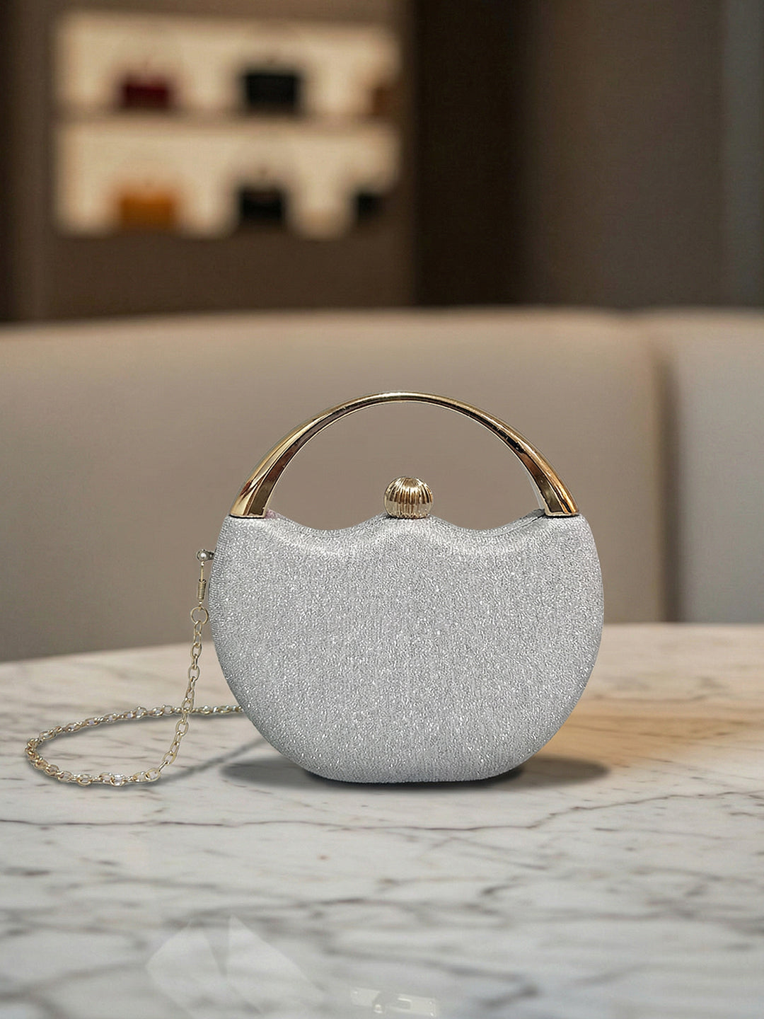 Latin Quarters Women Silver Embellished Casual Two handled Handheld Bag