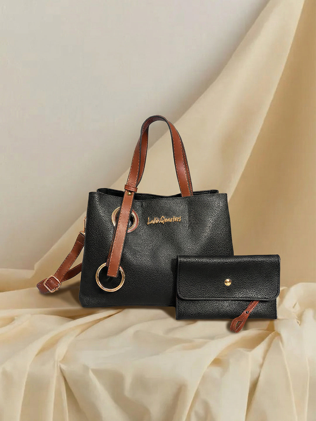 Latin Quarters Women Black Solid Casual Two handled Handheld Bag