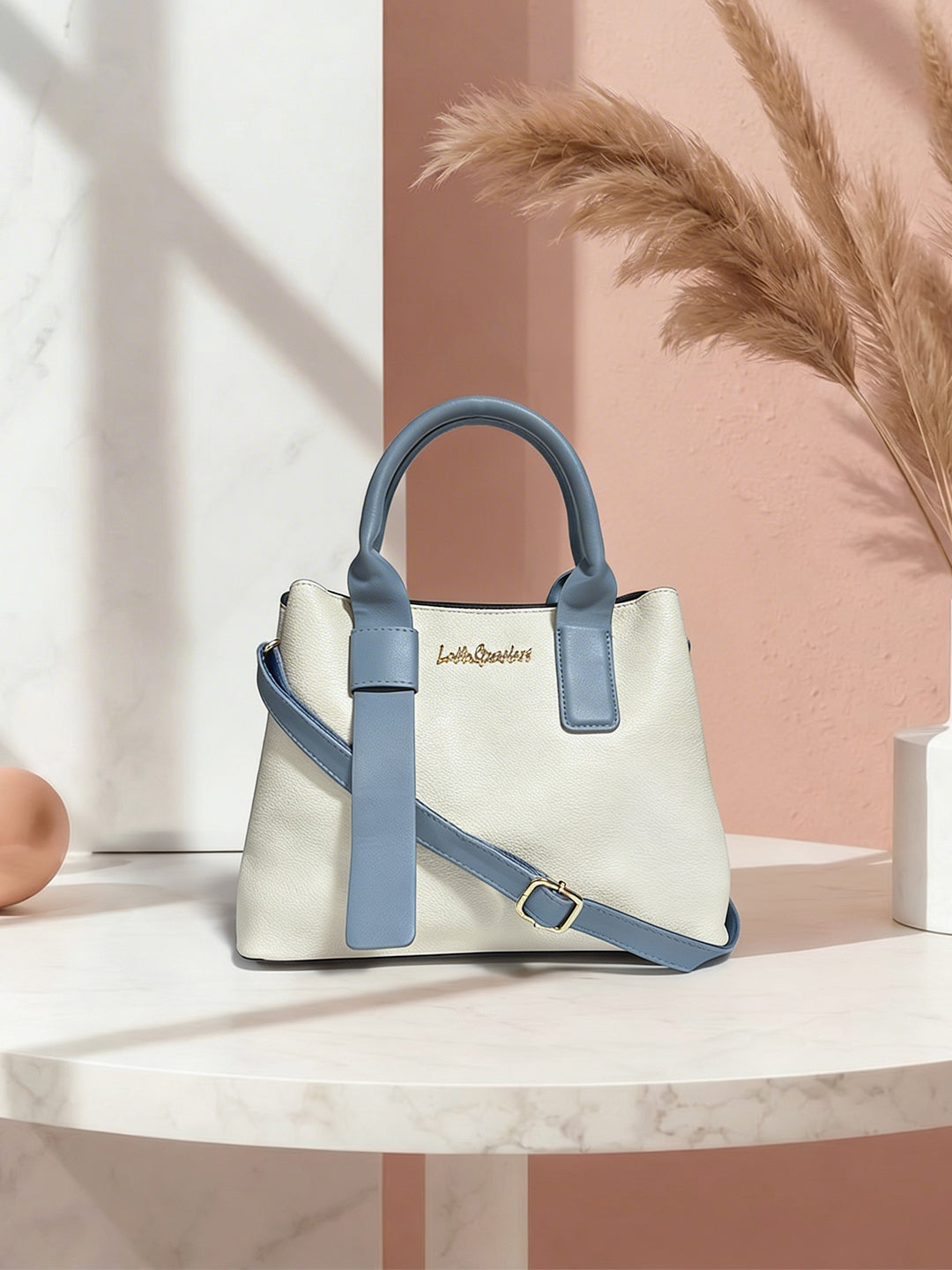 Latin Quarters Women White Solid Casual Two handled Satchel