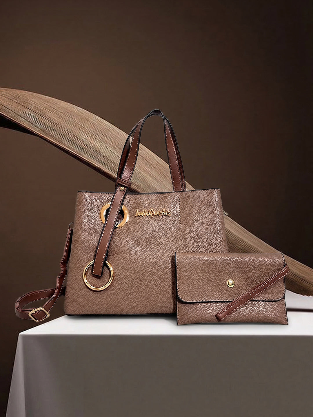 Latin Quarters Women Brown Solid Casual Handheld Bag
