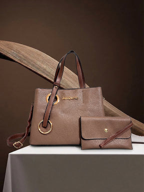 Latin Quarters Women Brown Solid Casual Handheld Bag