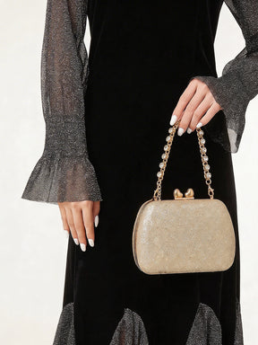 Latin Quarters Women Gold Embellished Party Sling Bag