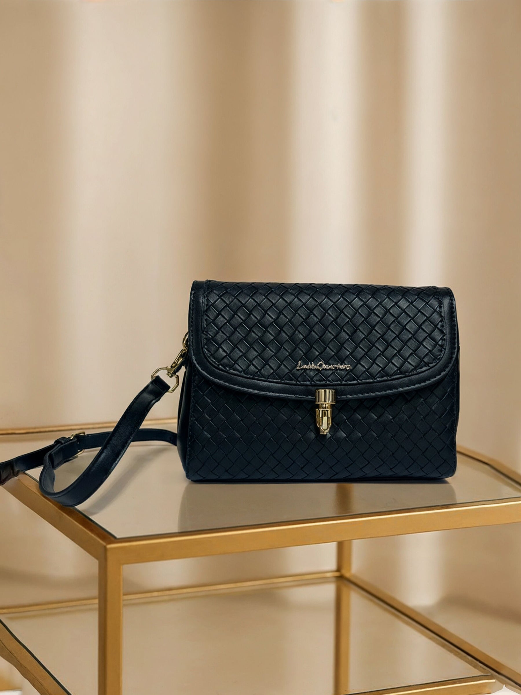 Latin Quarters Women Black Textured Casual Sling Bag