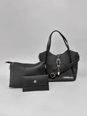 Latin Quarters Women Black Solid Formal Satchel Bag