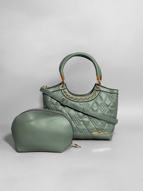 Latin Quarters Women Green Textured Casual Two handled Satchel
