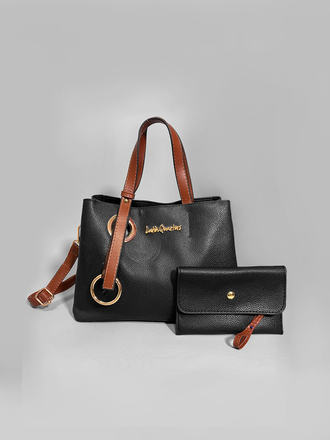 Latin Quarters Women Black Solid Casual Two handled Handheld Bag