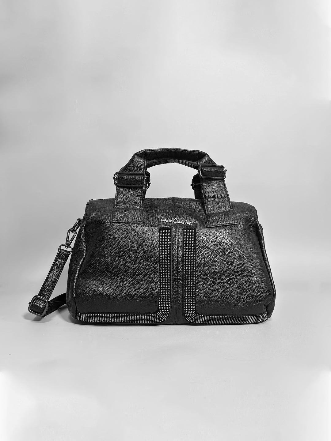 Latin Quarters Women Black Solid Casual Two handled Satchel Bag