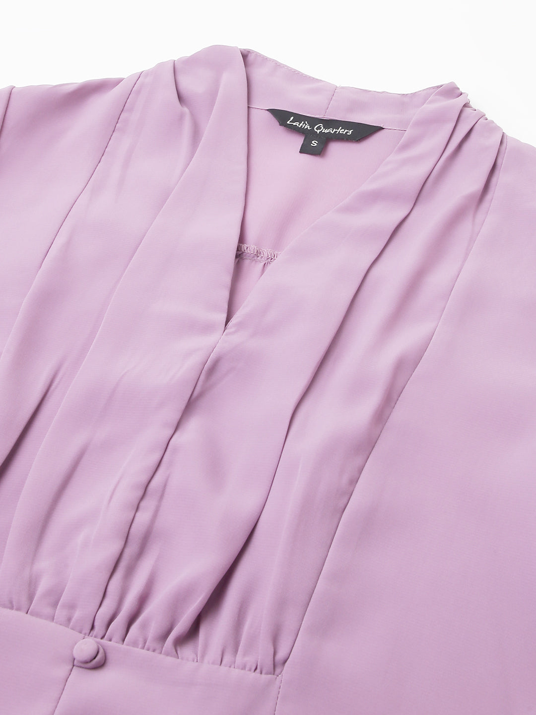 Latin Quarters Women Lilac Solid Full Sleeve Casual Top