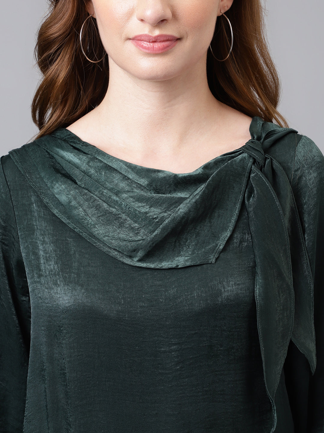 GREENBOTLE Full Sleeve Solid Normal Blouse Top