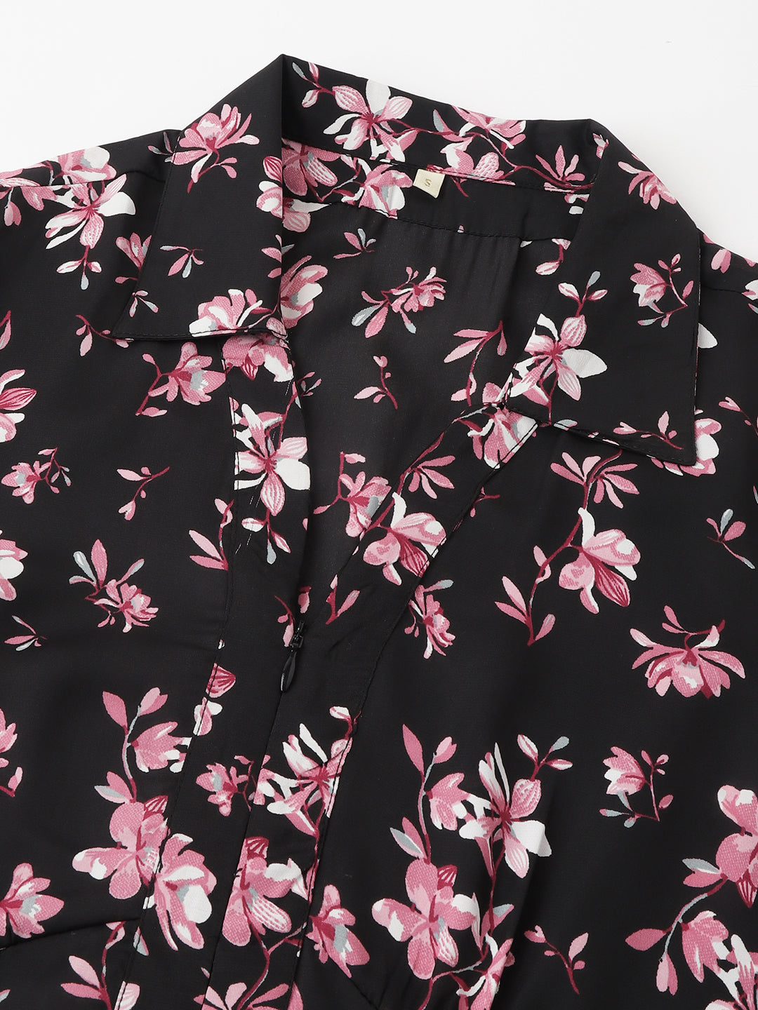 Latin Quarters Women Black Printed Full Sleeve Casual Shirt