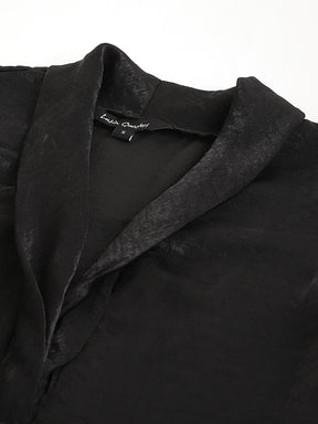 Black Half Sleeve V-Neck Women Solid Top