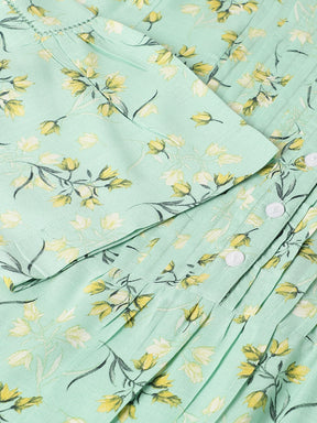 Latin Quarters Women Green Printed 3/4Th Sleeve Casual Tunic