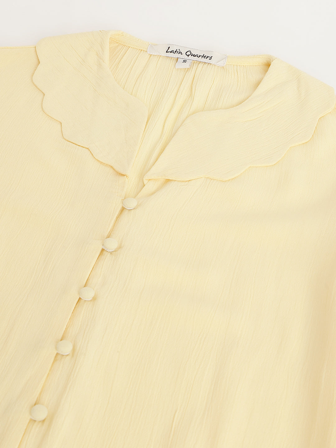 Yellow Solid 3/4 Sleeve Casual Shirt