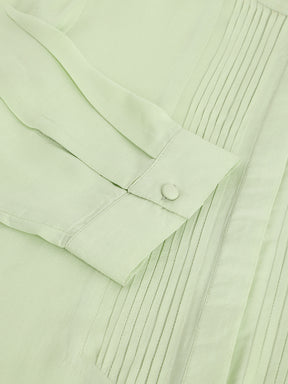 Green Solid Full Sleeve Casual Shirt