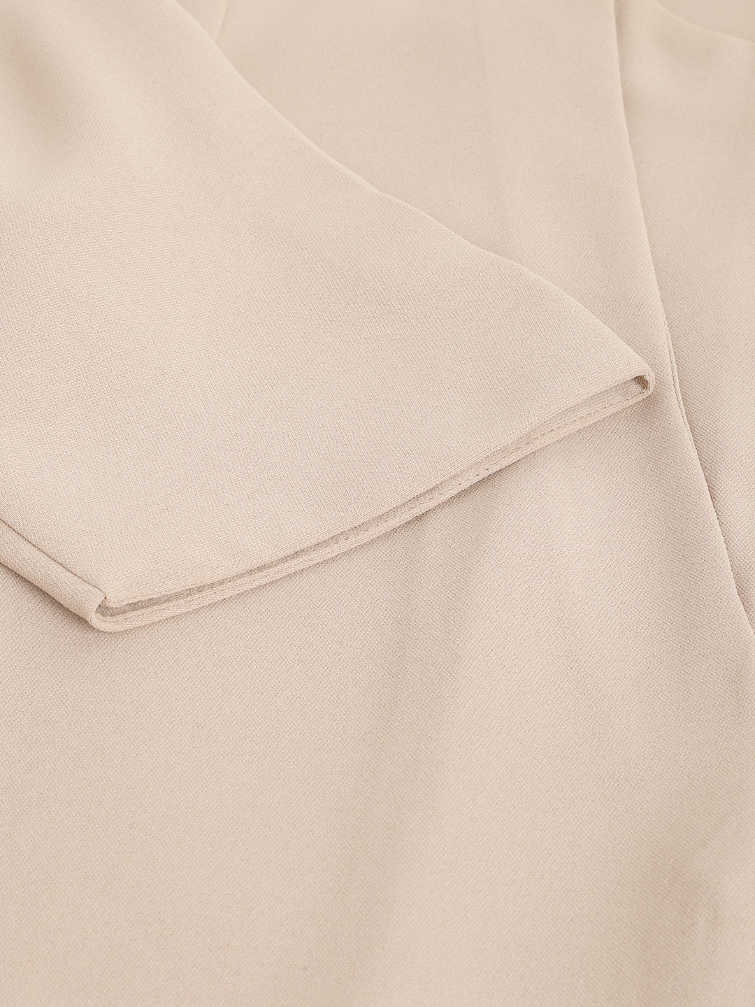Latin Quarters Women Beige Half Sleeves Round Neck Solid Top