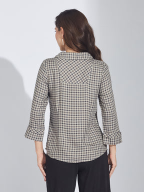 Latin Quarters Women's Brown Check Shirt