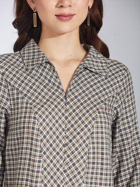 Latin Quarters Women's Brown Check Shirt