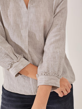 Latin Quarters Women's Grey Solid 3/4th Sleeve Collar Neck Casual Tunic