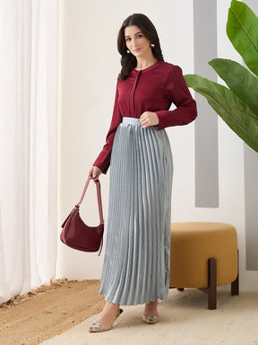 Latin Quarters Women Maroon Solid Full Sleeves Casual Top