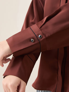 Latin Quarters Women Brown Solid Full Sleeves Casual Top