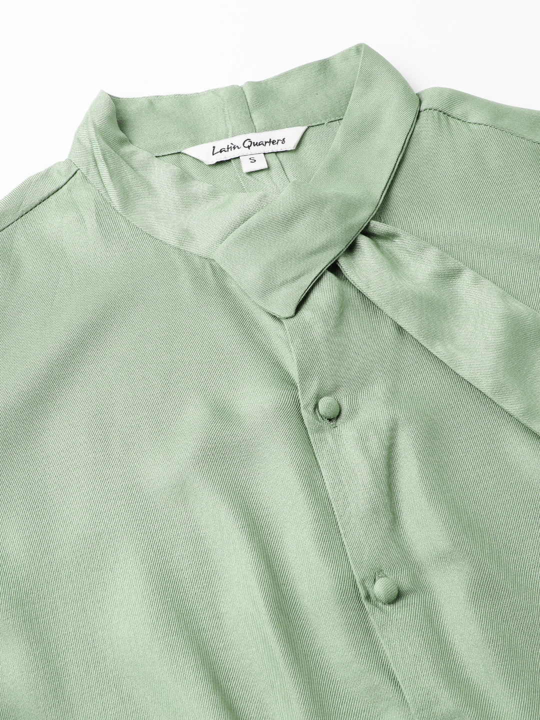 Latin Quarters Women Green Solid 3/4Th Sleeve Casual Top