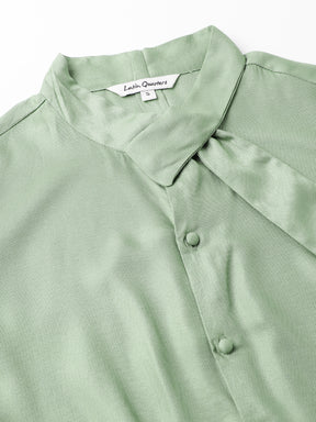 Latin Quarters Women Green Solid 3/4Th Sleeve Casual Top