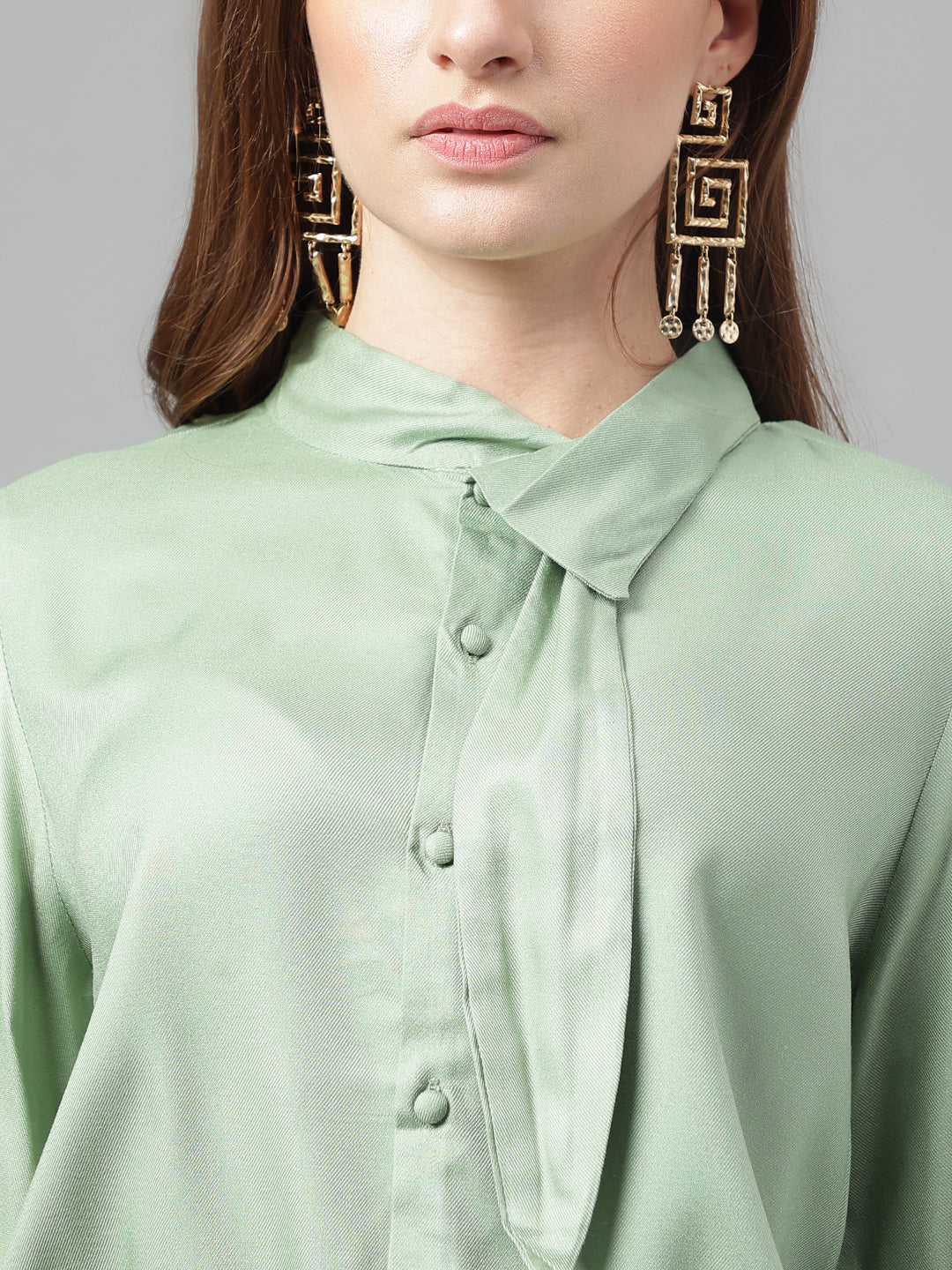 Latin Quarters Women Green Solid 3/4Th Sleeve Casual Top